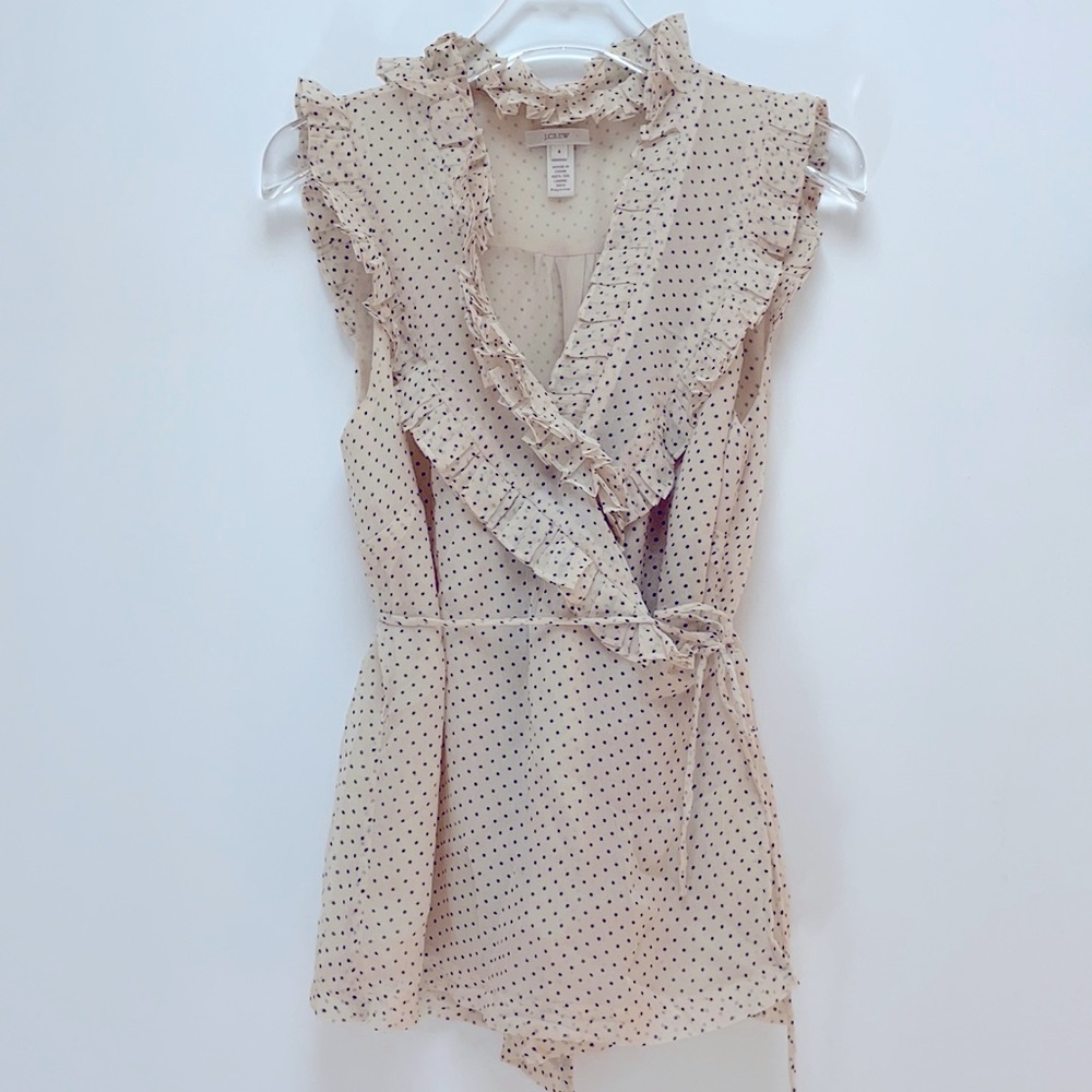 Jcrew ruffled sleeveless blouse